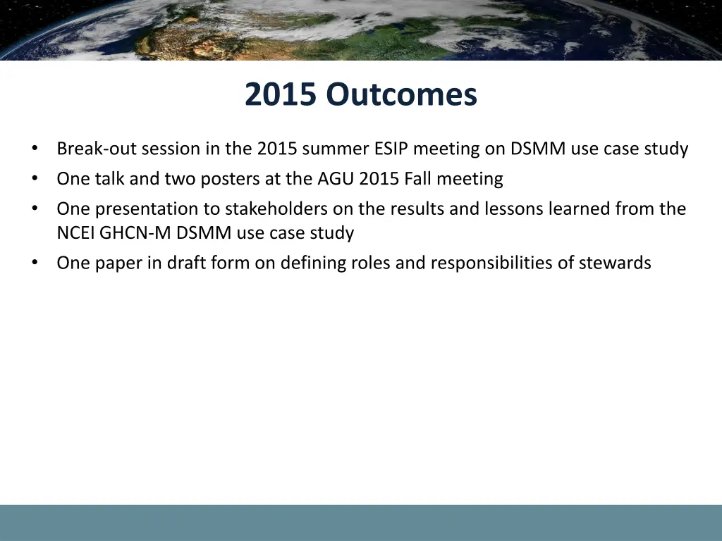2015 outcomes