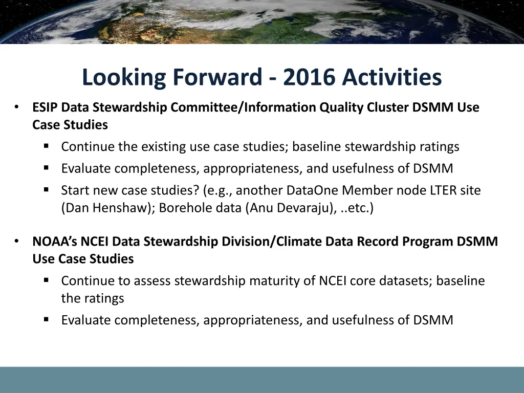 looking forward 2016 activities