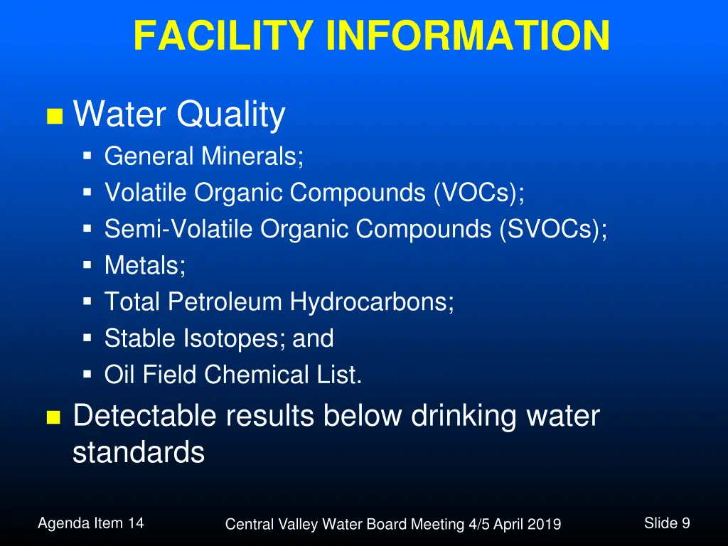 facility information 3