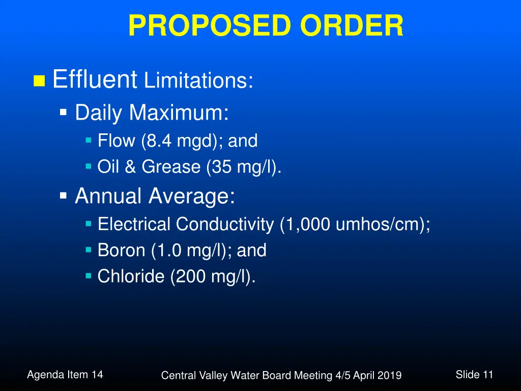 proposed order 1