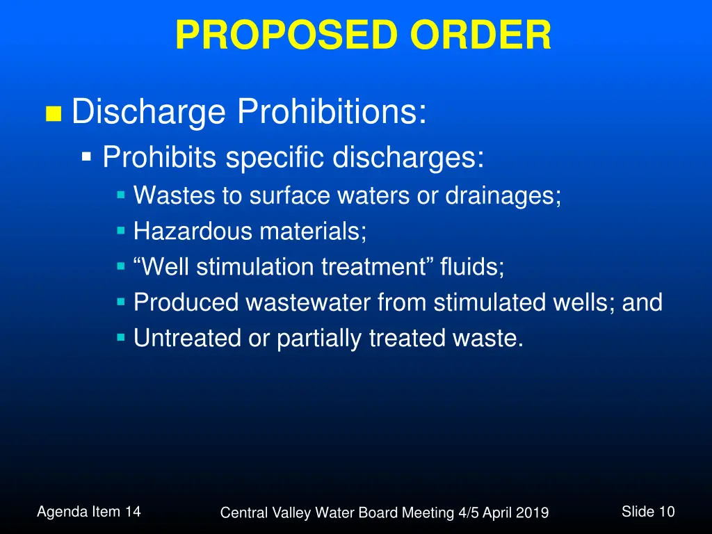 proposed order