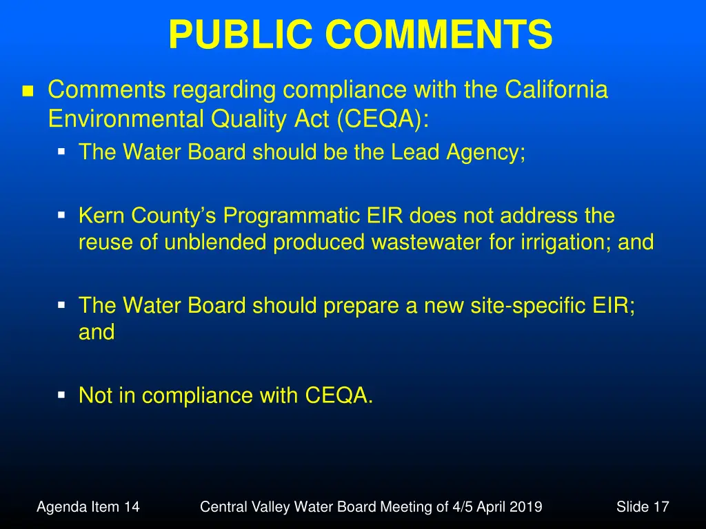 public comments
