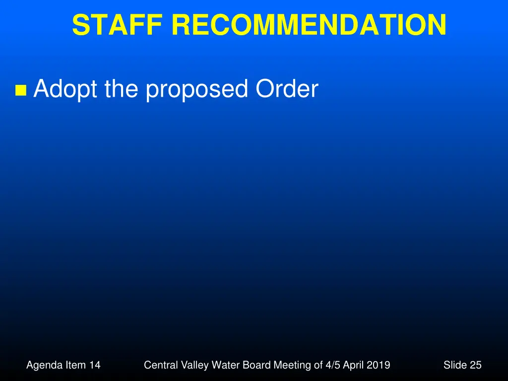 staff recommendation