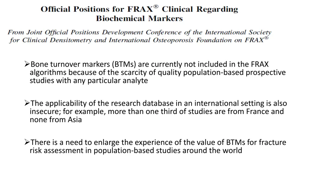 bone turnover markers btms are currently