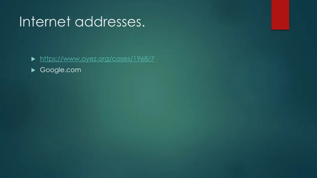 internet addresses