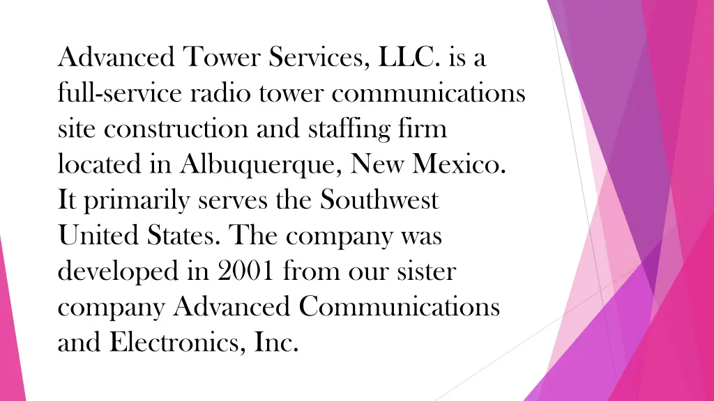 advanced tower services llc is a full service