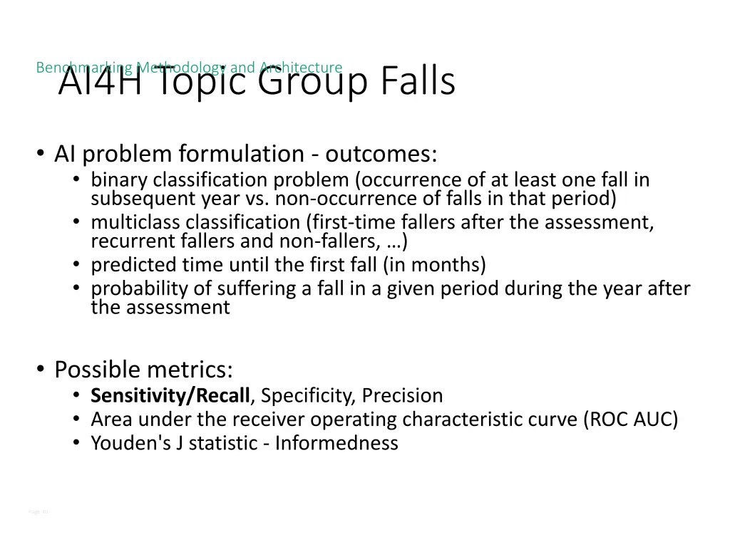 benchmarking methodology and architecture