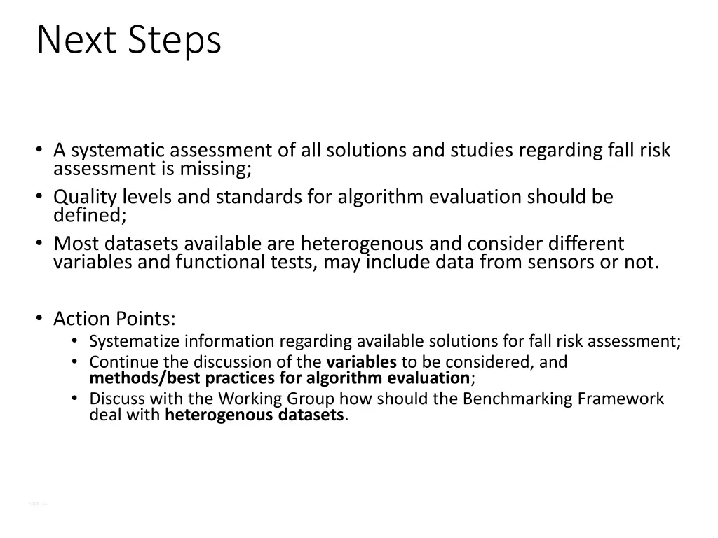 next steps