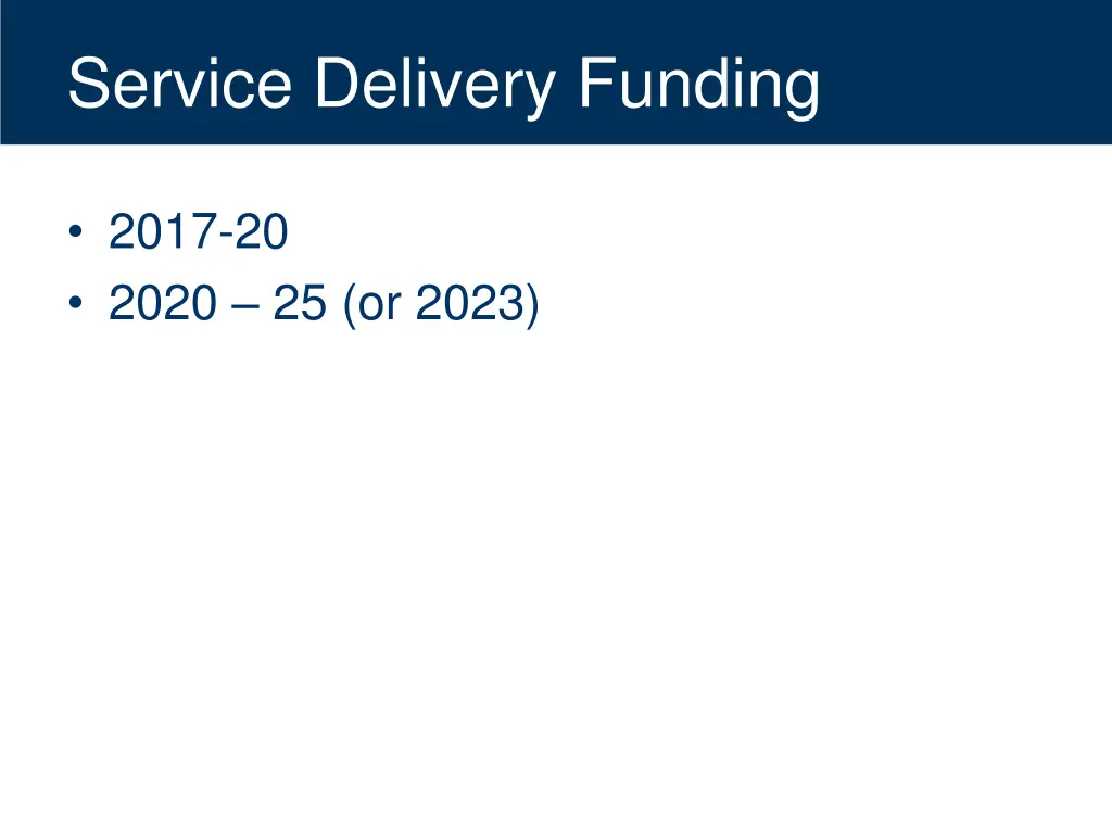 service delivery funding