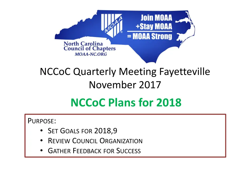 nccoc quarterly meeting fayetteville november