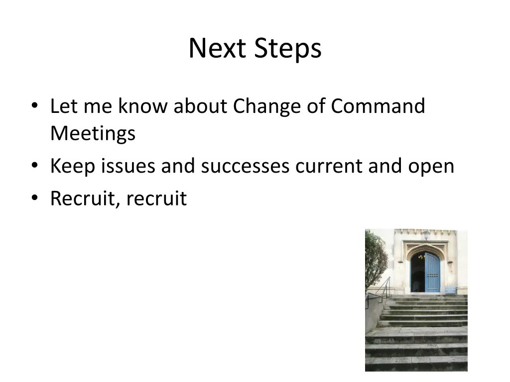 next steps