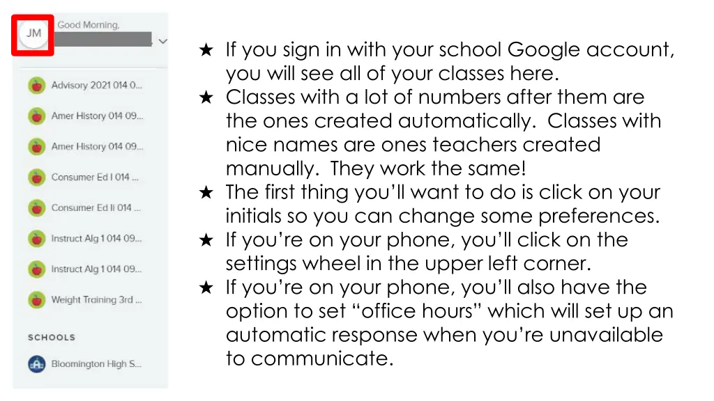 if you sign in with your school google account
