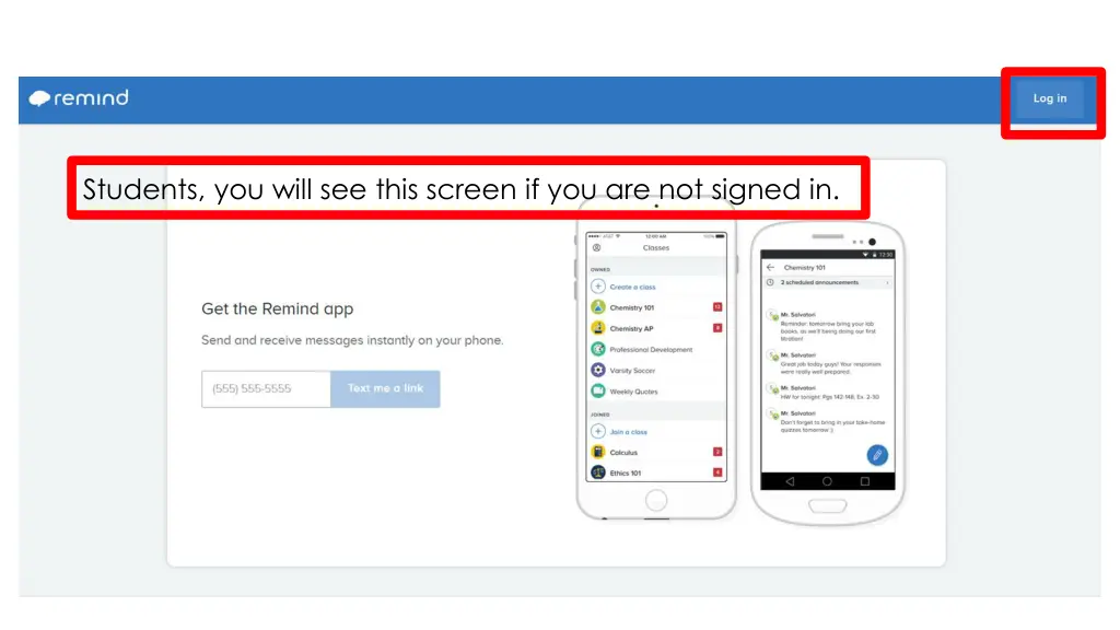 students you will see this screen