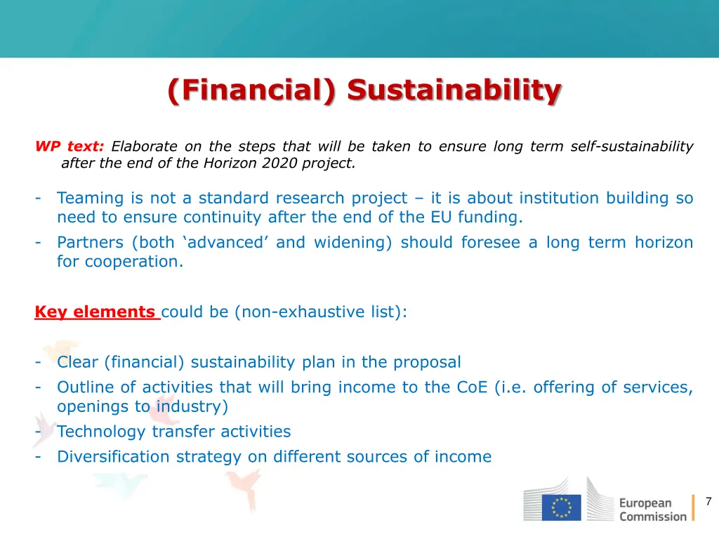 financial sustainability