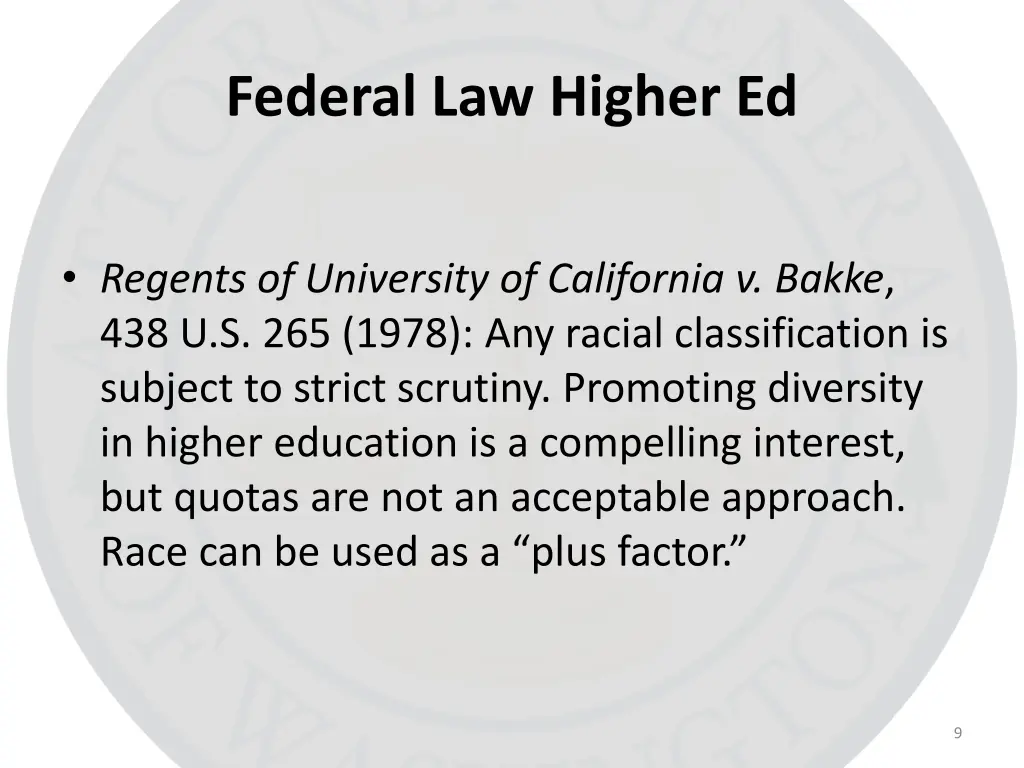 federal law higher ed