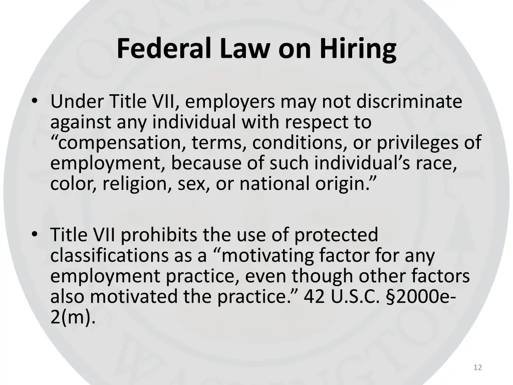 federal law on hiring