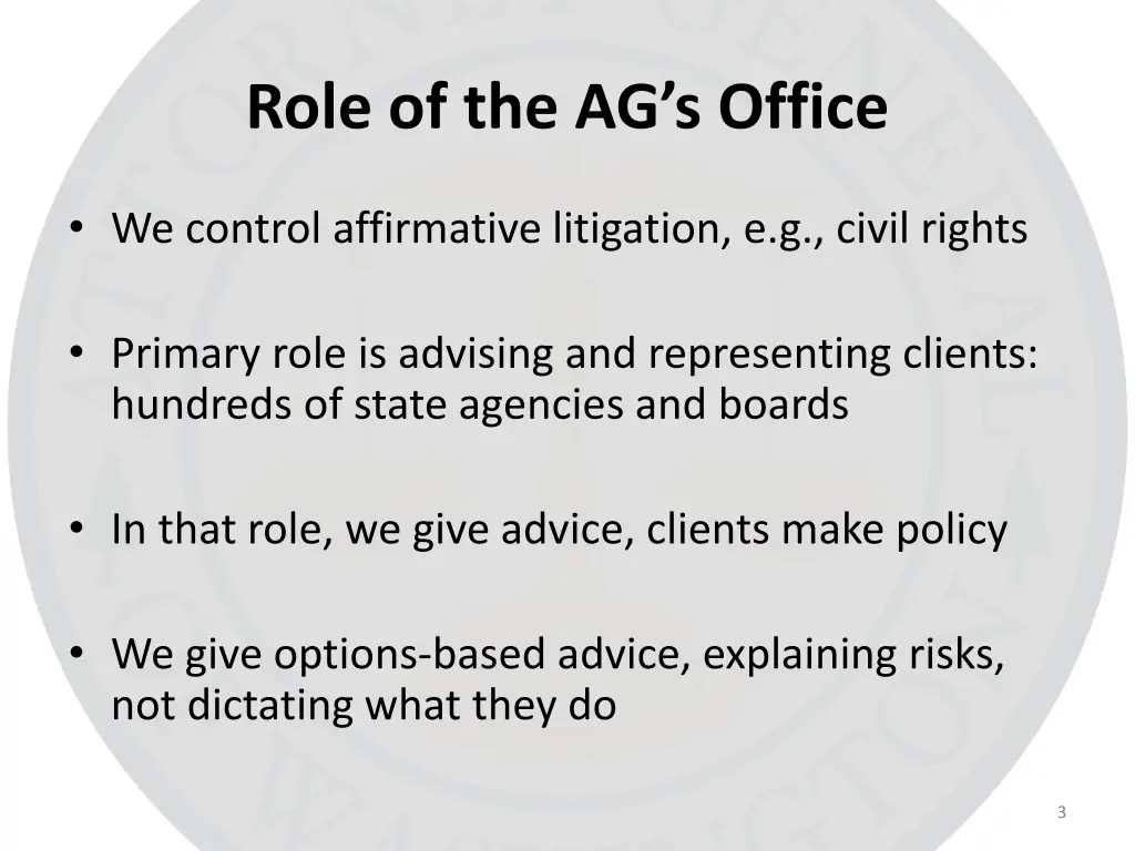 role of the ag s office 1