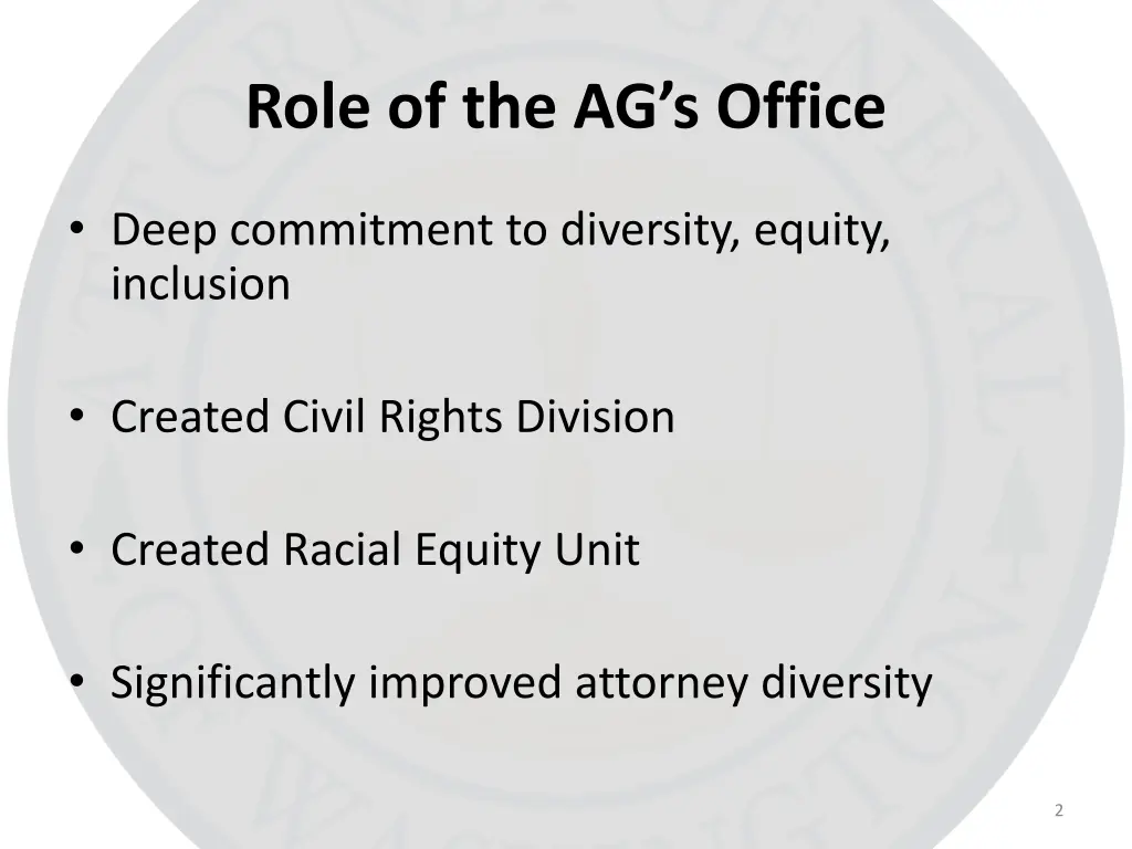 role of the ag s office