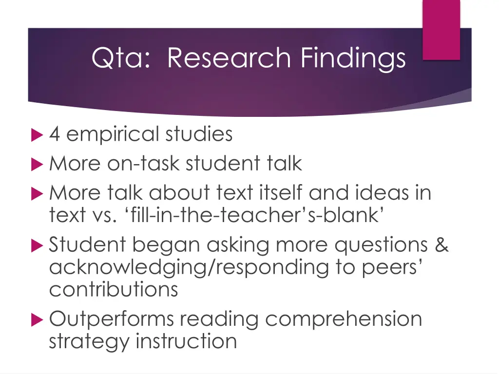 qta research findings