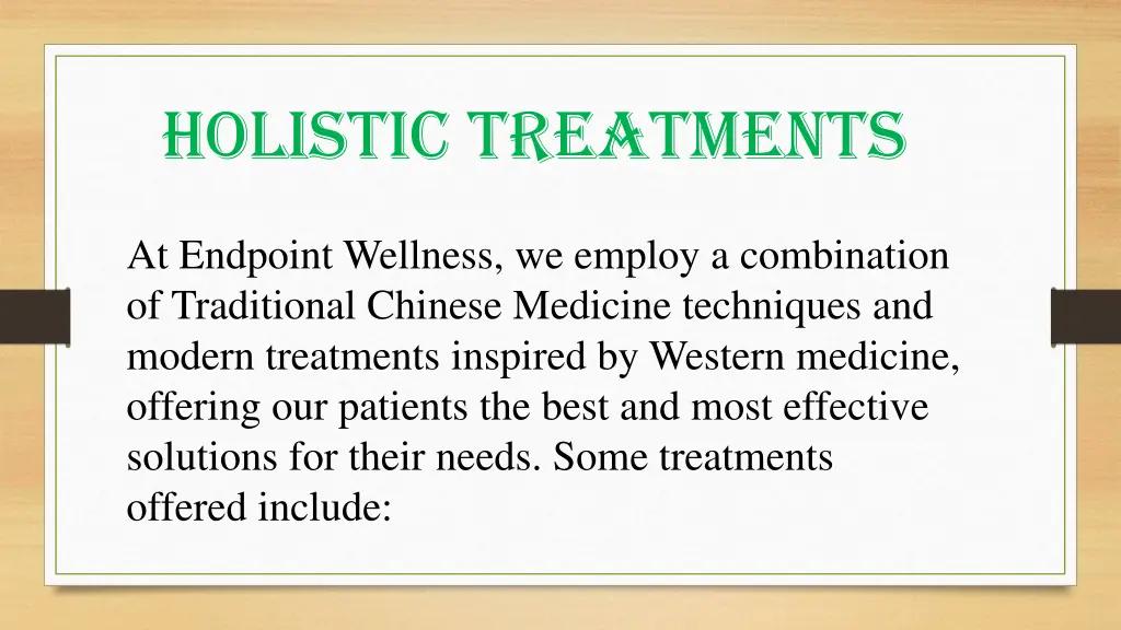 holistic treatments