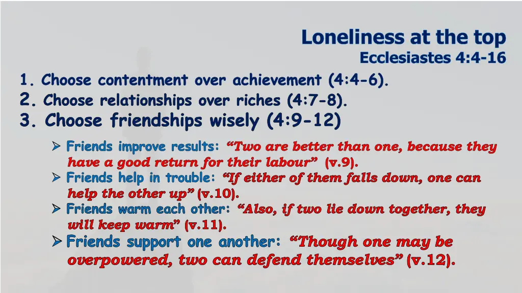 loneliness at the top ecclesiastes 4 4 16 22