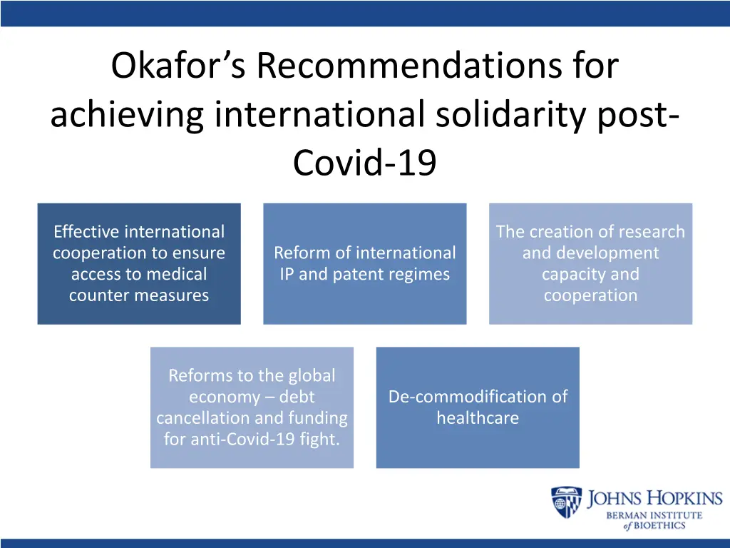 okafor s recommendations for achieving