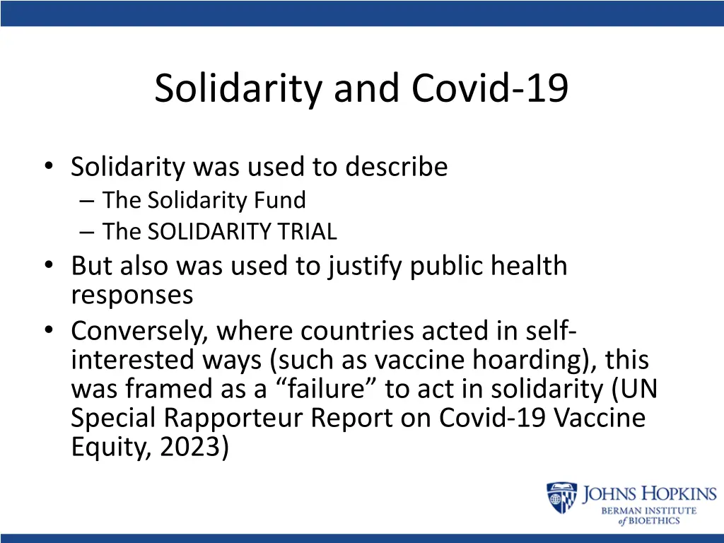 solidarity and covid 19