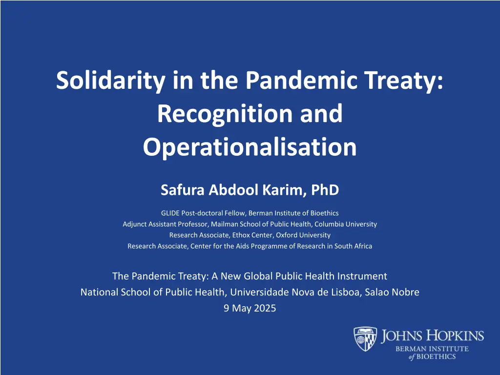 solidarity in the pandemic treaty recognition