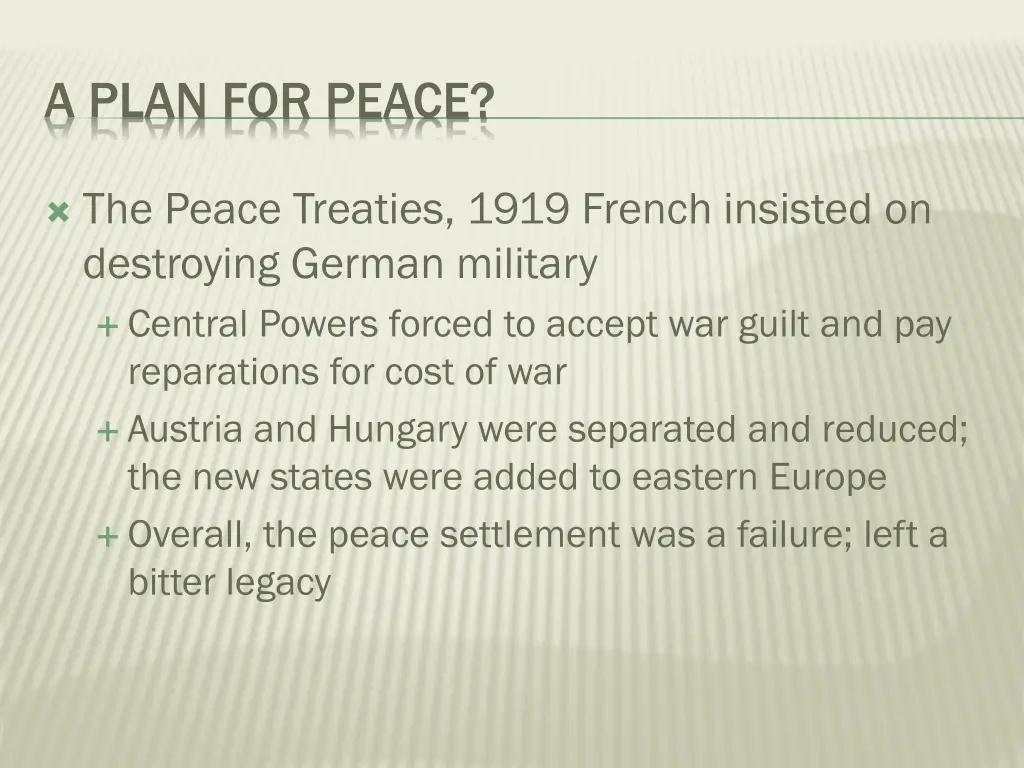 a plan for peace