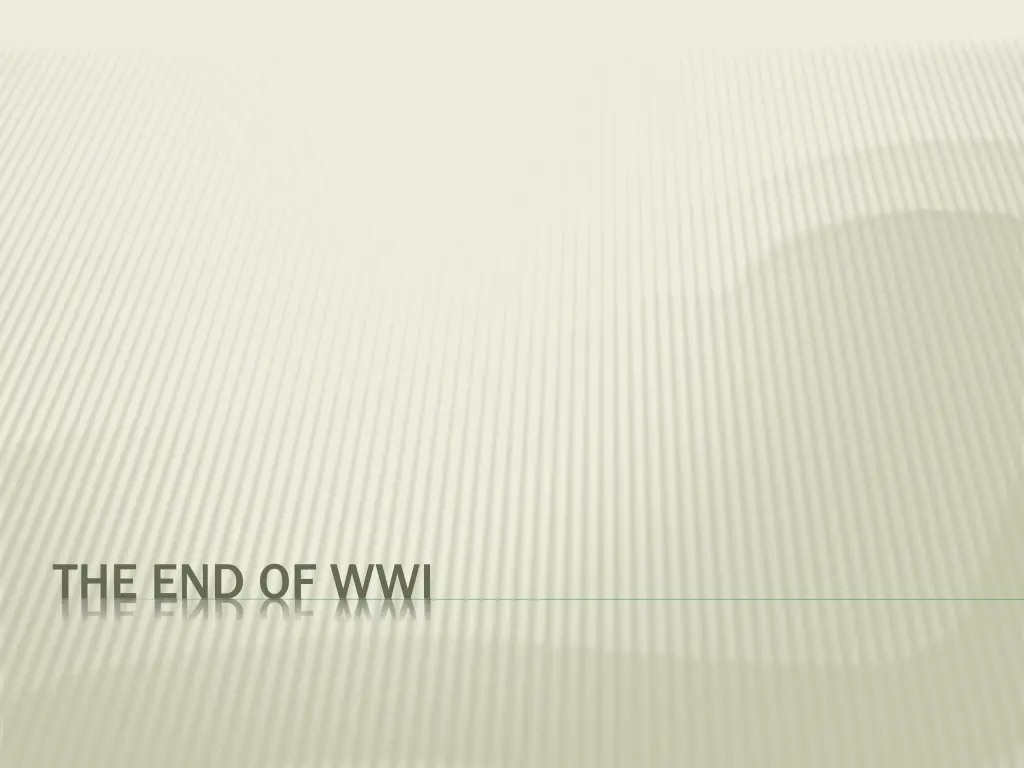 the end of wwi