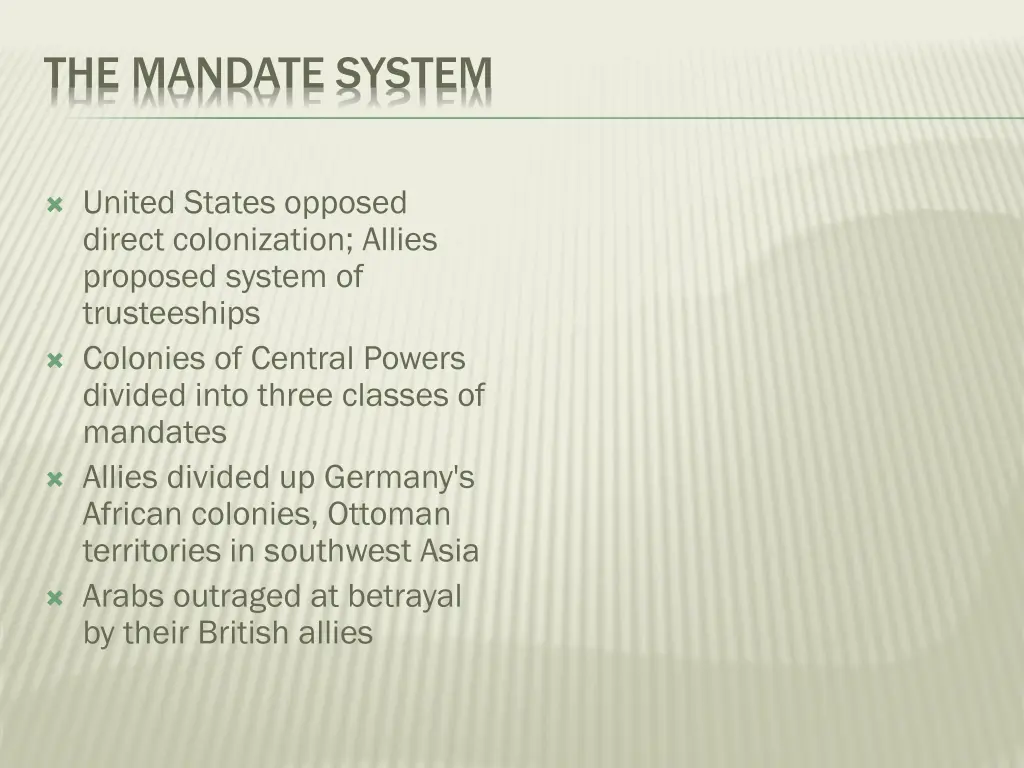 the mandate system