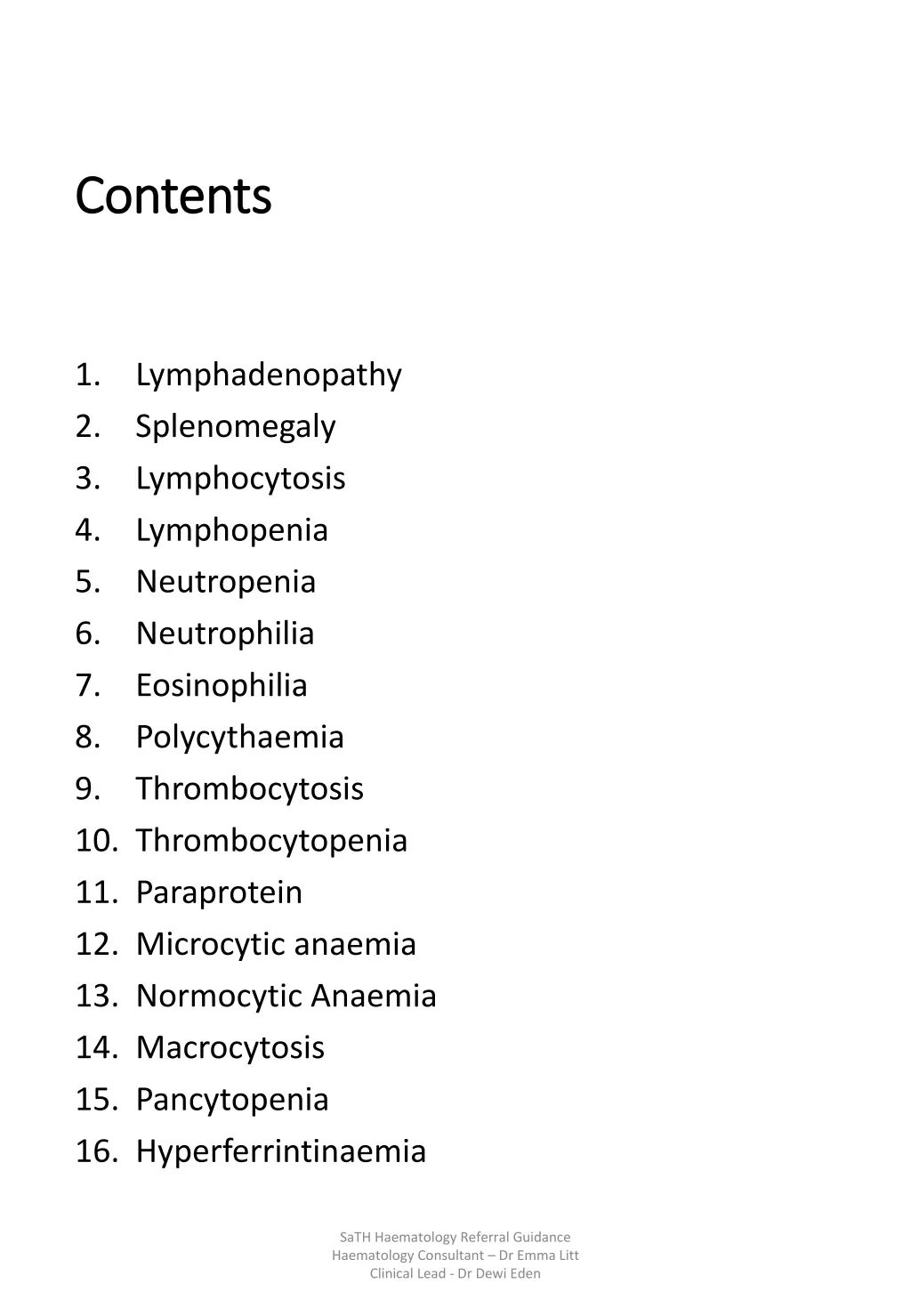 contents contents