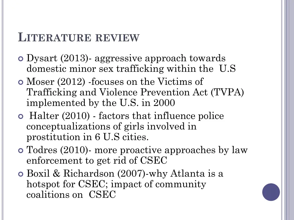 l iterature review