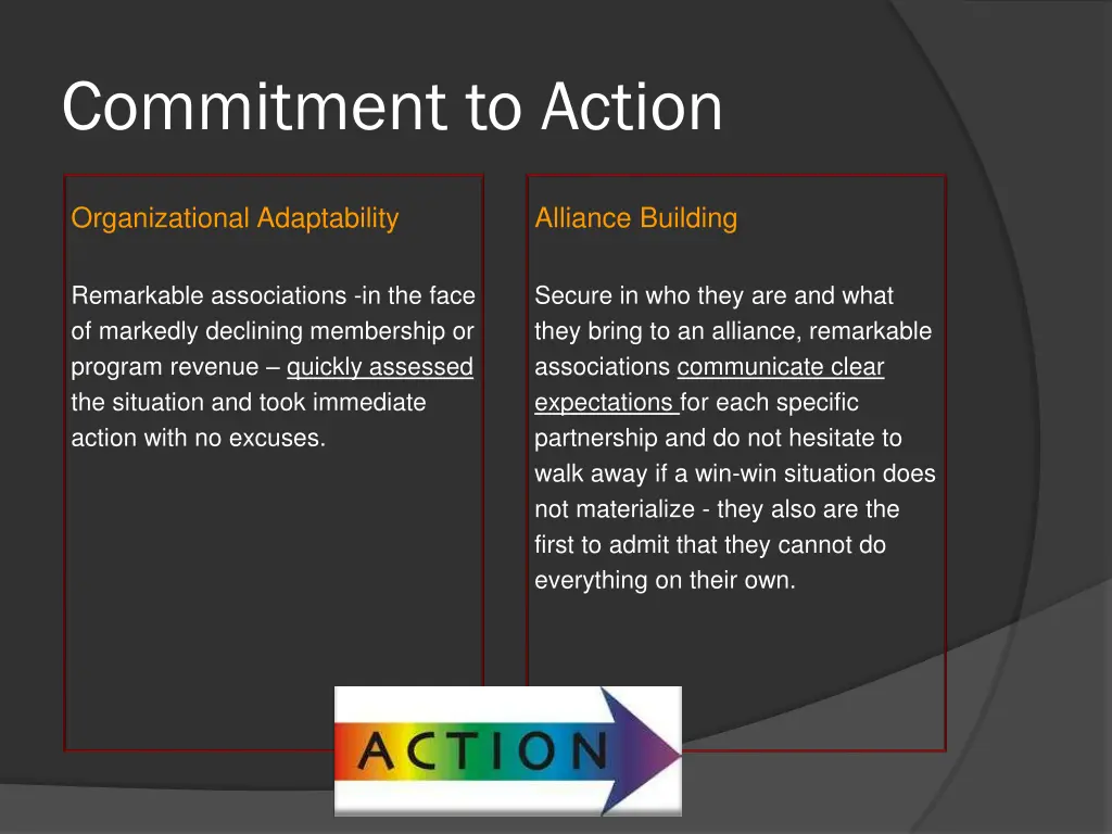 commitment to action