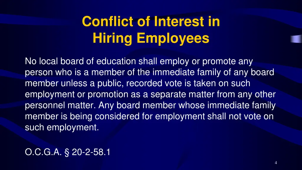 conflict of interest in hiring employees