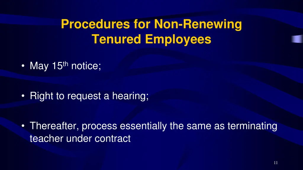 procedures for non renewing tenured employees