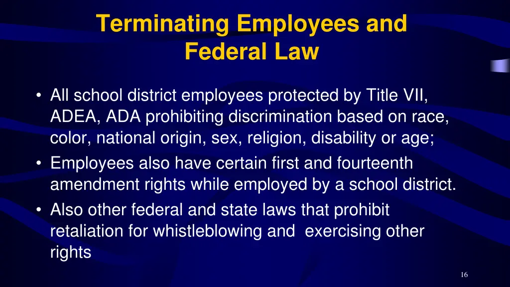 terminating employees and federal law