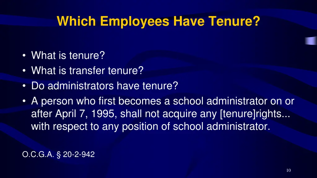 which employees have tenure