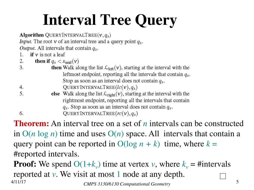 interval tree query