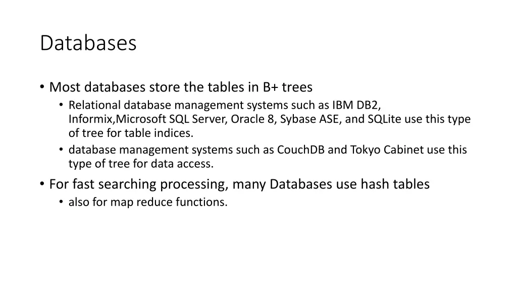 databases