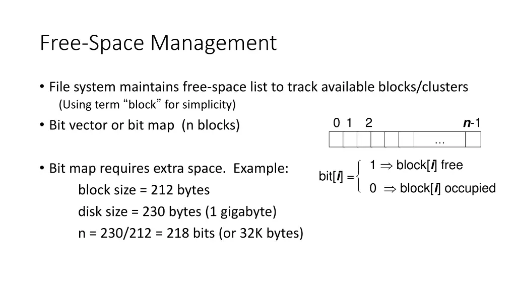 free space management