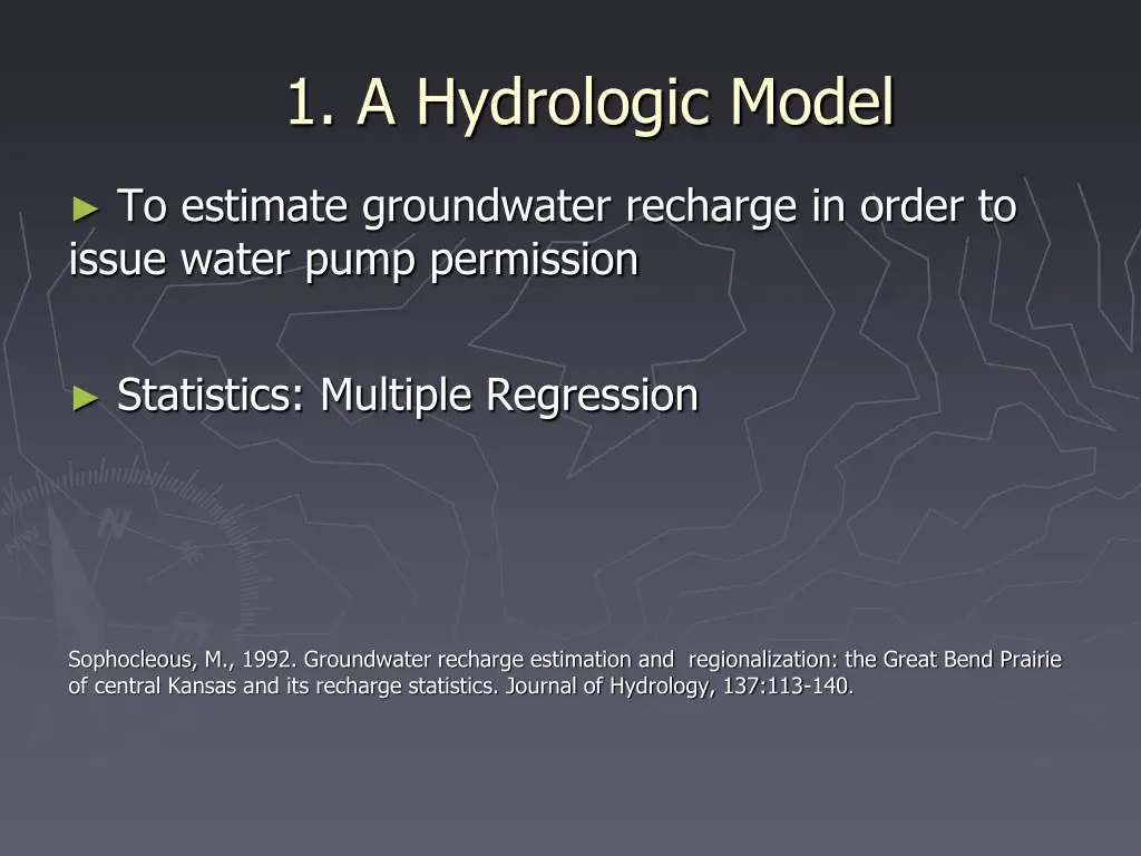 1 a hydrologic model