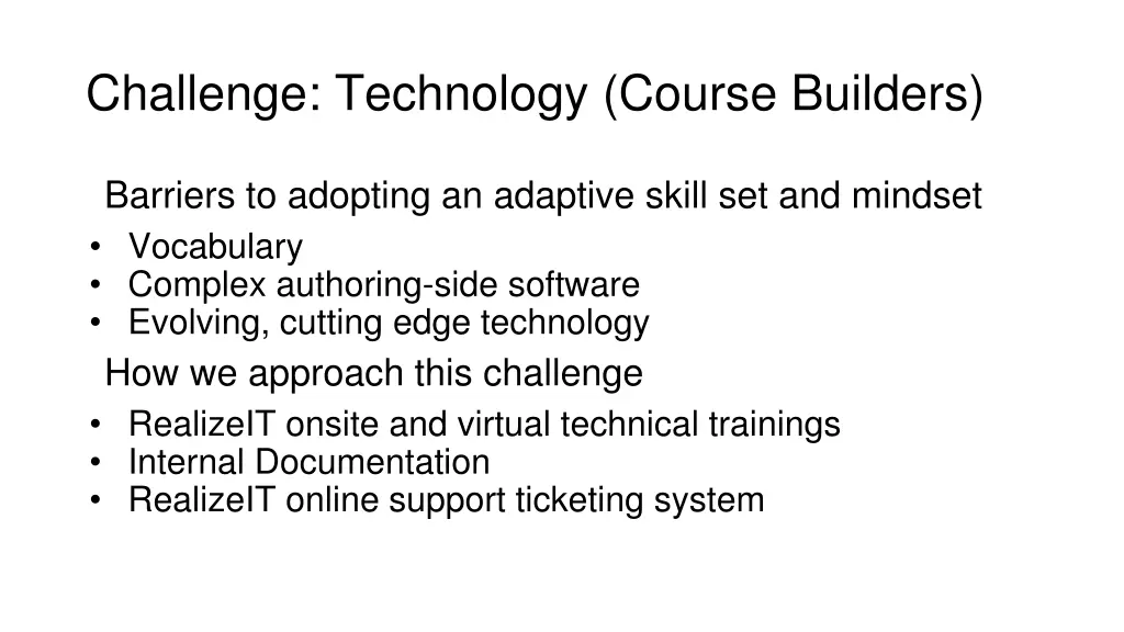 challenge technology course builders