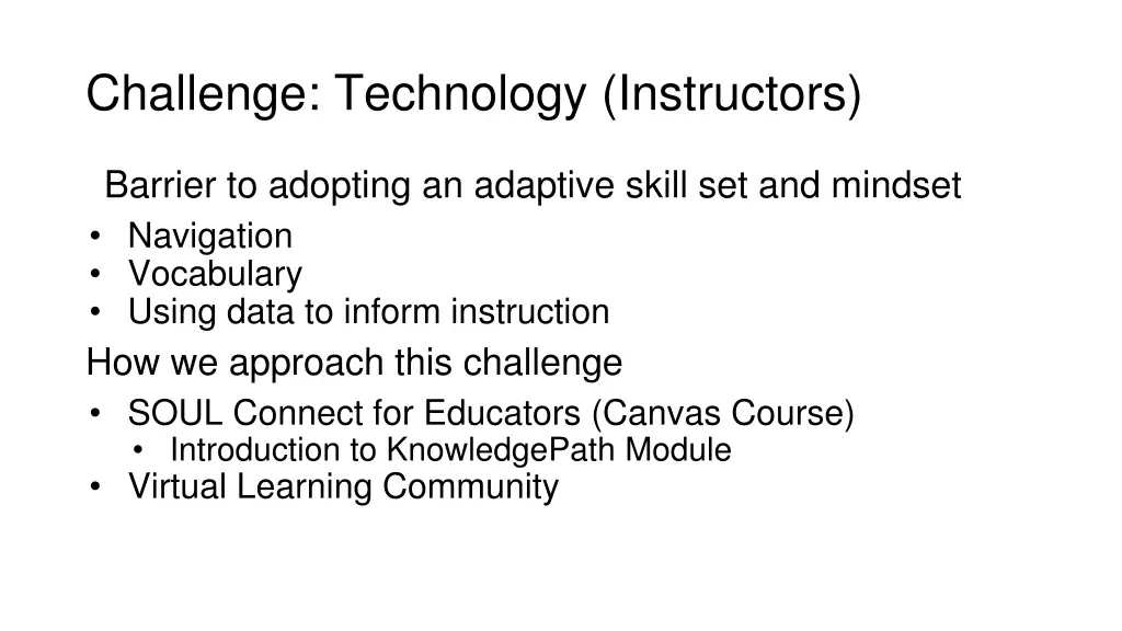 challenge technology instructors