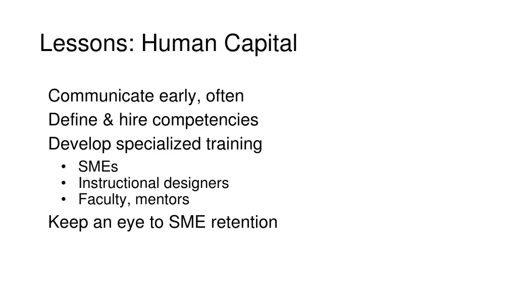 lessons human capital