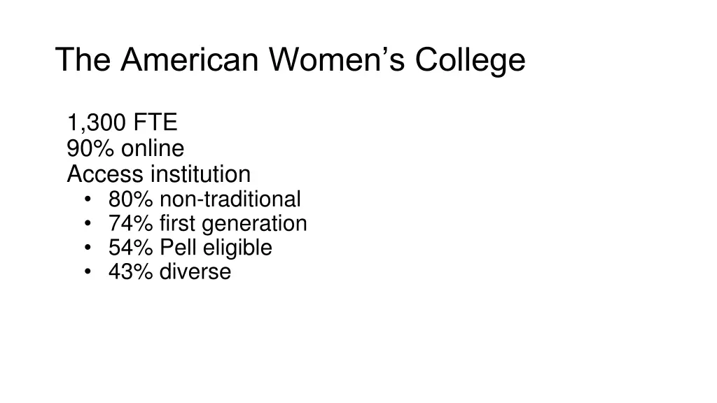 the american women s college