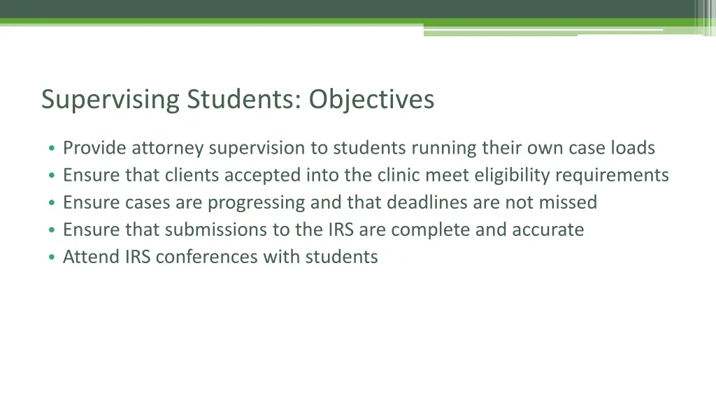 supervising students objectives