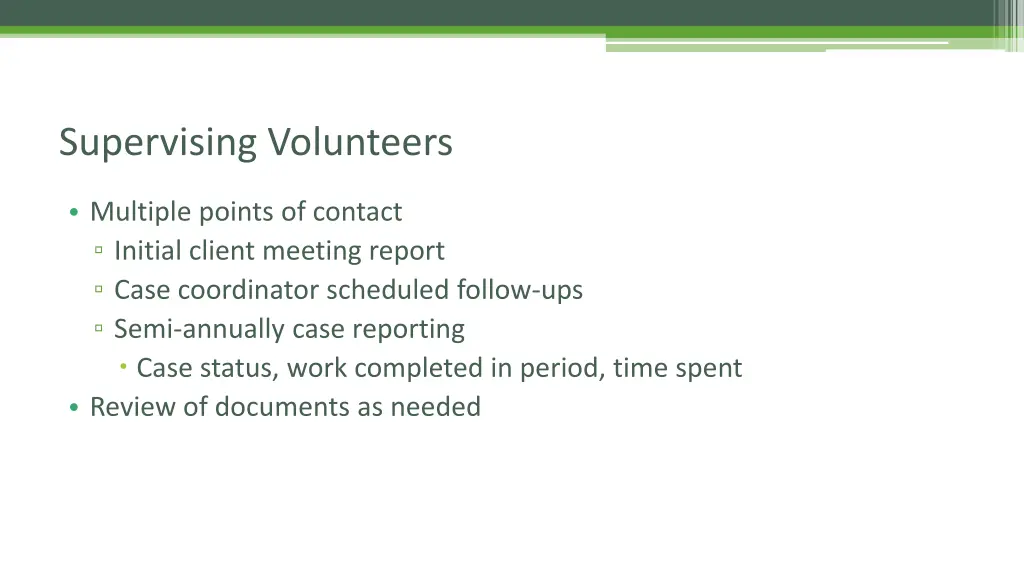 supervising volunteers