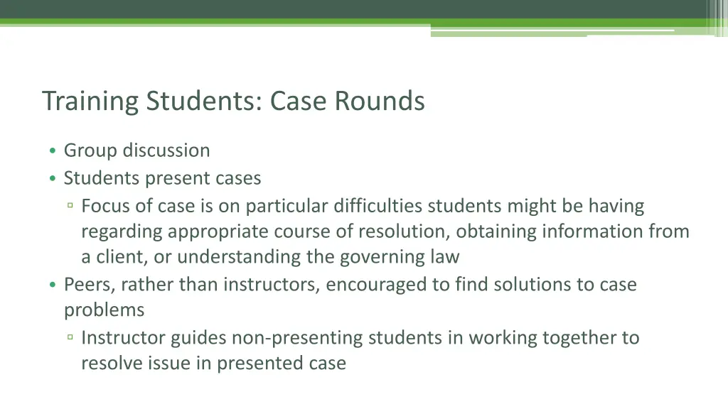 training students case rounds