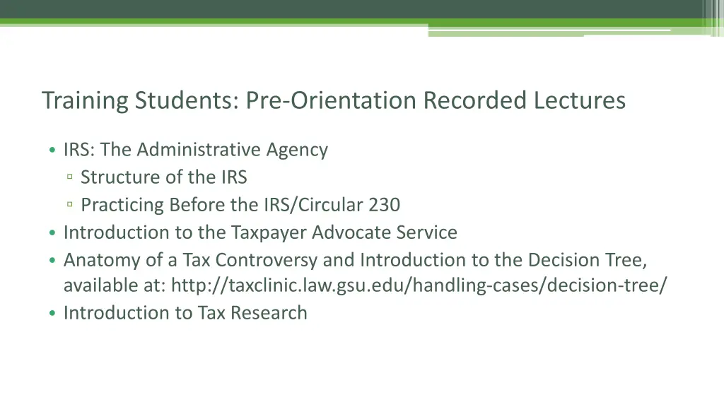 training students pre orientation recorded
